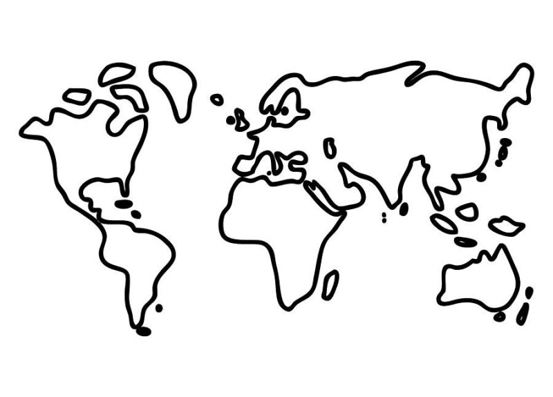 Силуэты материков для детей