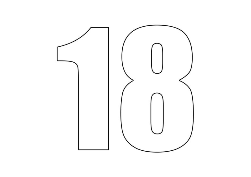 Трафарет цифр 18 для вырезания
