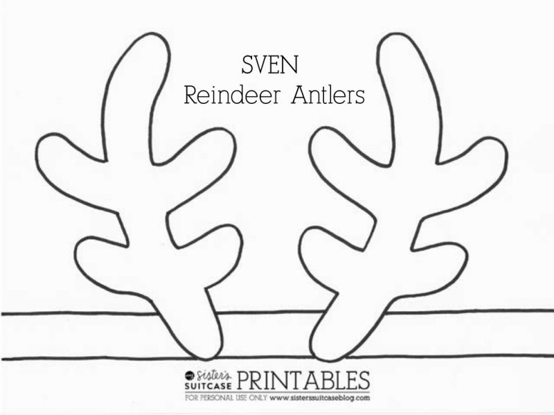 Рога оленя трафарет