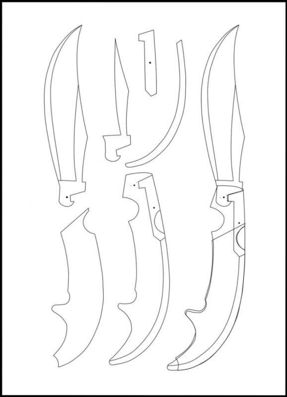 Фальшион кнайф чертеж