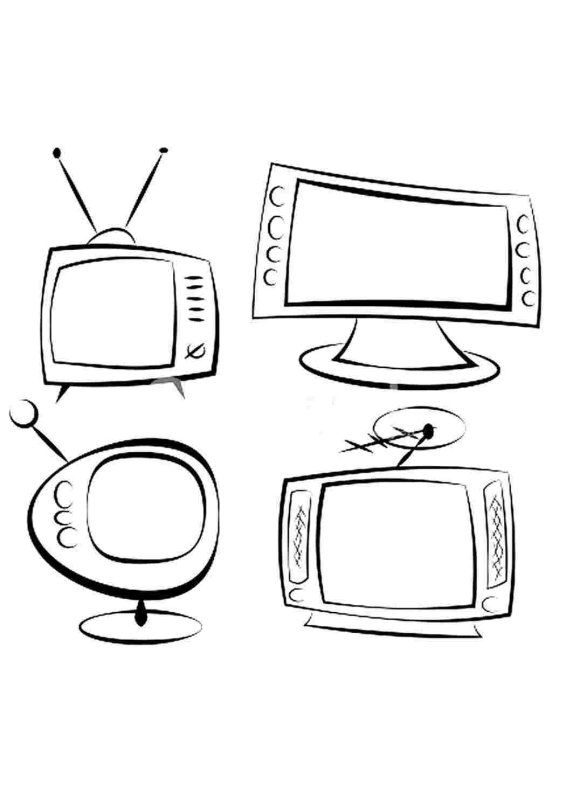 Трафарет телевизора для детей