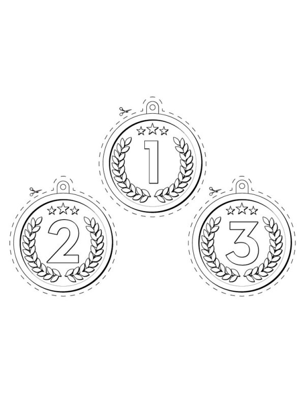 Медали для раскрашивания детям