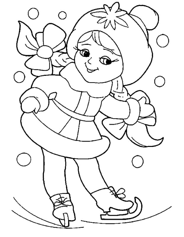 Снегурочка раскраска для детей