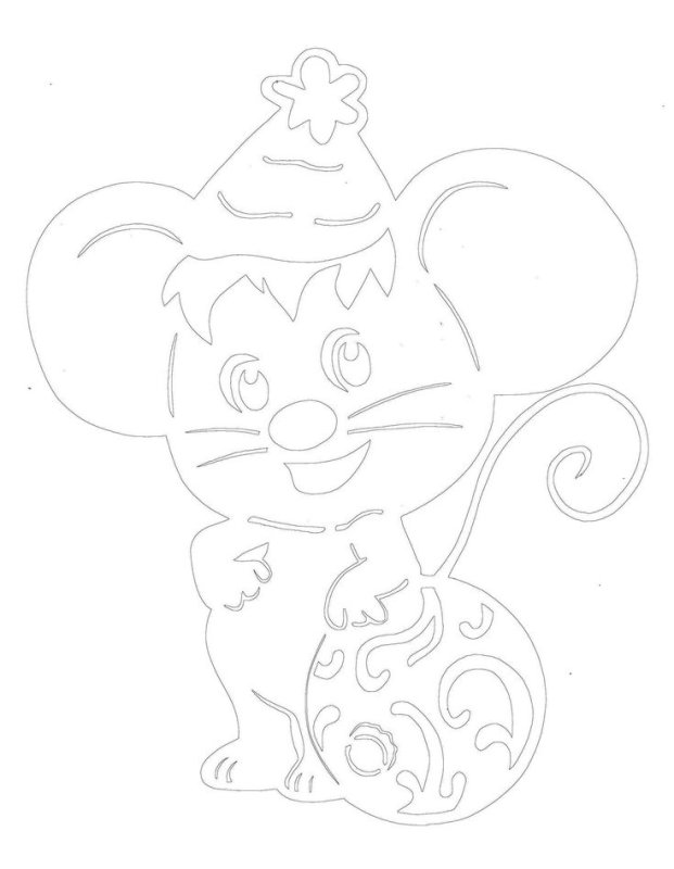 Вытынанки на окна мышка