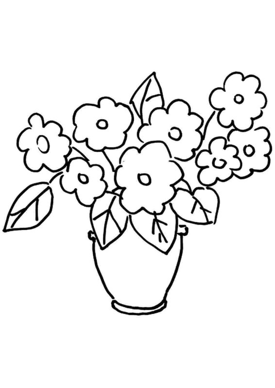 Раскраска ваза с цветами для детей