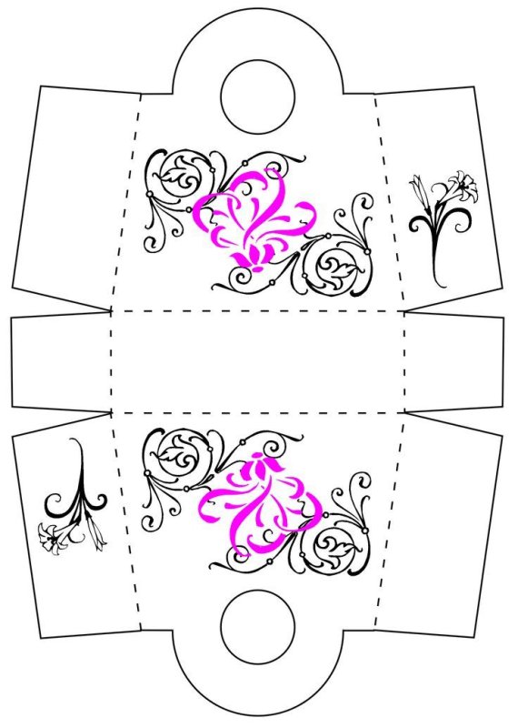 Трафарет коробочки для подарка