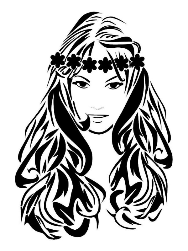 Силуэт лица девушки