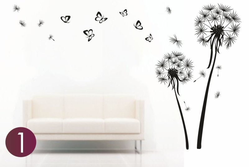 Одуванчики рисунок на стене
