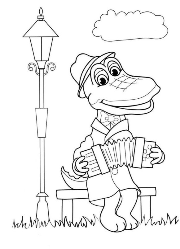 Раскраски Чебурашка и крокодил Гена