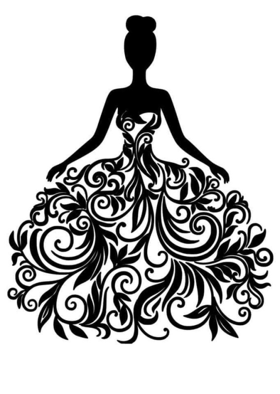 Силуэт девушки в платье