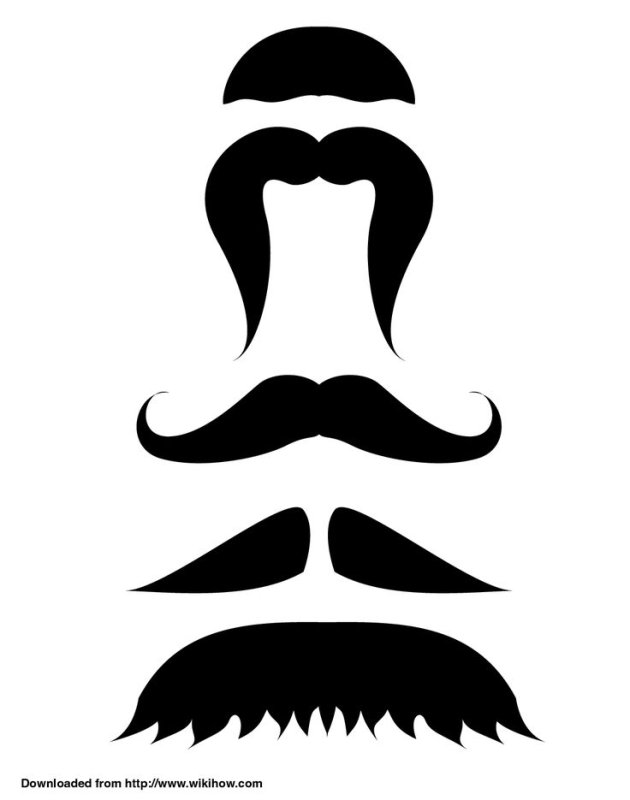 Усы трафарет