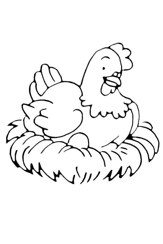 Раскраска к сказке Курочка Ряба для малышей