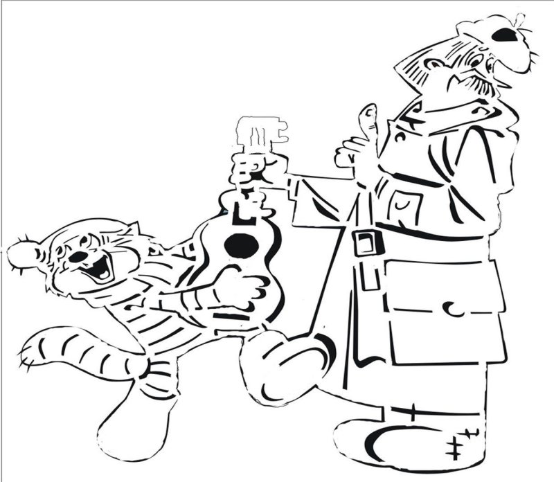 Трафареты на окна Матроскин