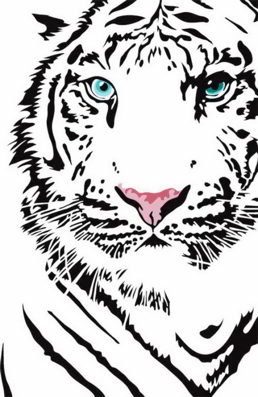 Трафарет тигра