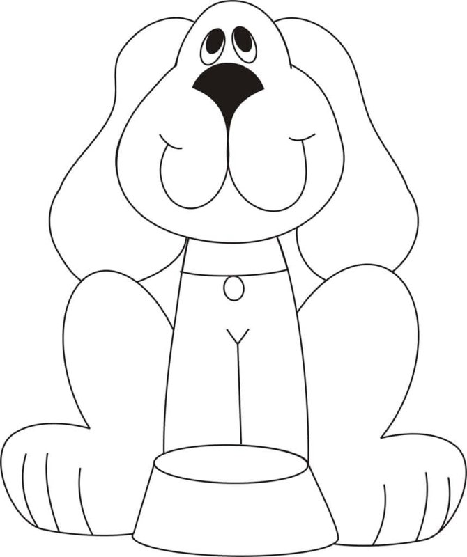 Собака раскраска для малышей