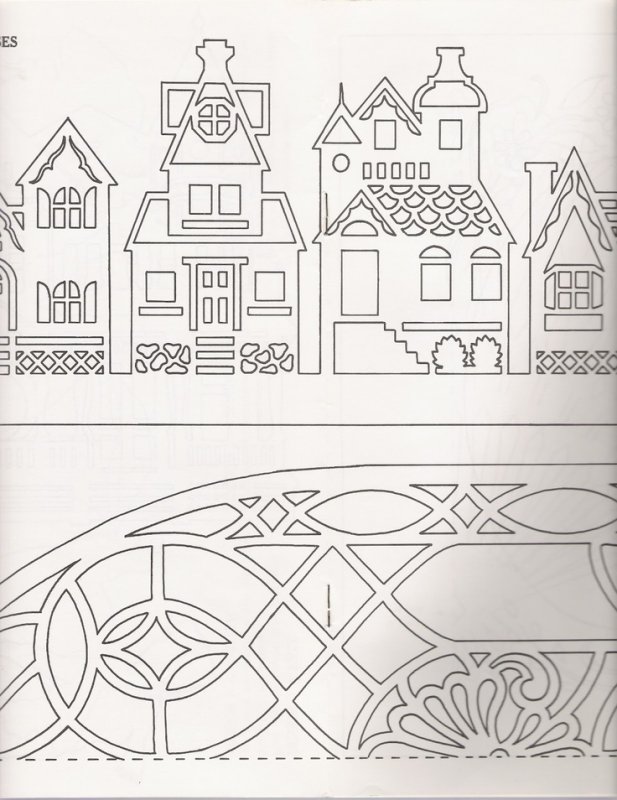 Трафарет домика для вырезания