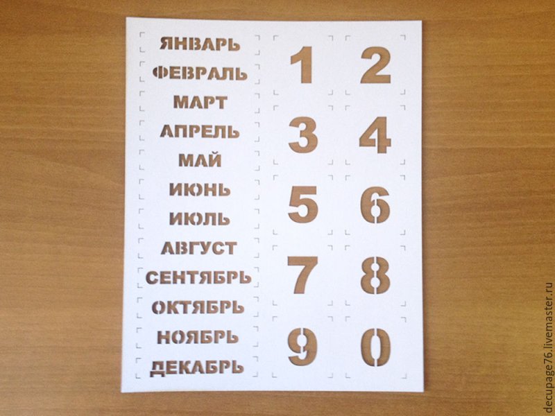Цифры для вечного календаря