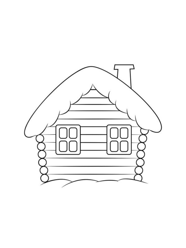Избушка раскраска для детей