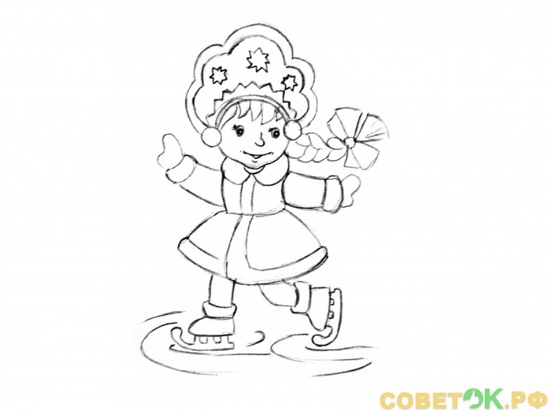 Снегурочка раскраска для детей