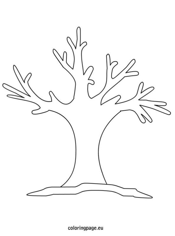 Раскраска деревья зимой