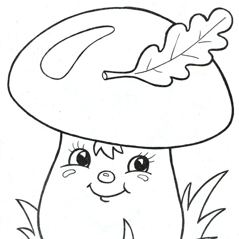 Грибы раскраска для детей
