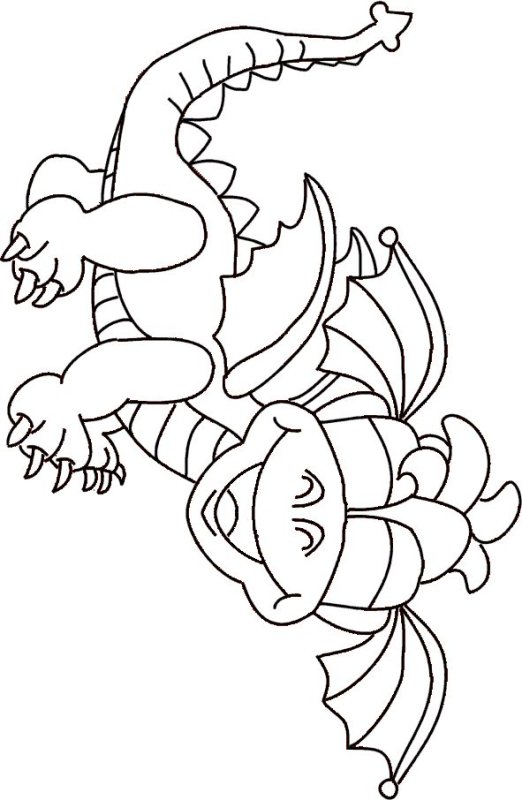 Дракон трафарет детский