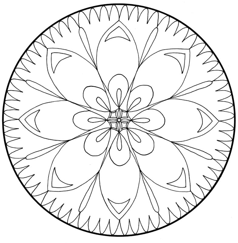 Трафареты Мандала цветы