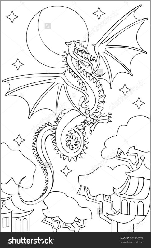 Дракон витражный рисунок