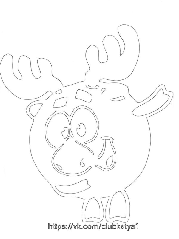 Смешарики на окно на новый год