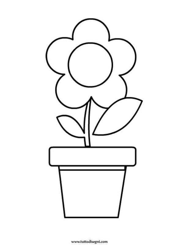 Раскраска цветок в горшке
