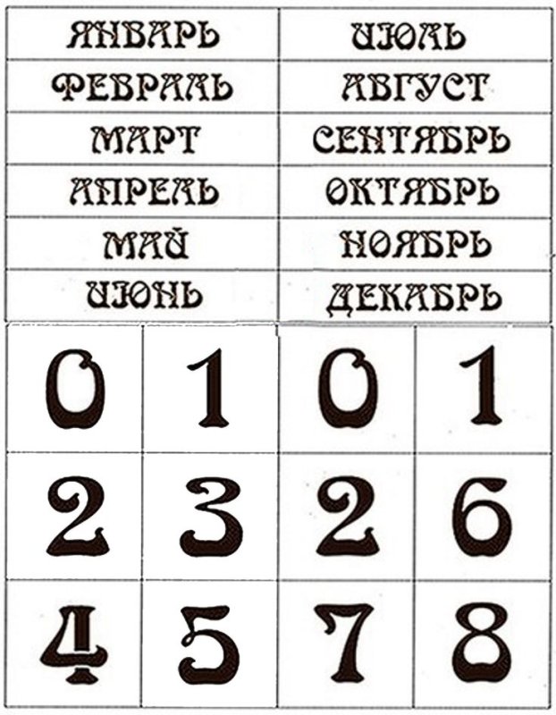 Распечатка для вечного календаря