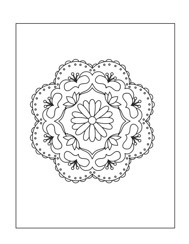 Раскраска салфетка с узором для детей