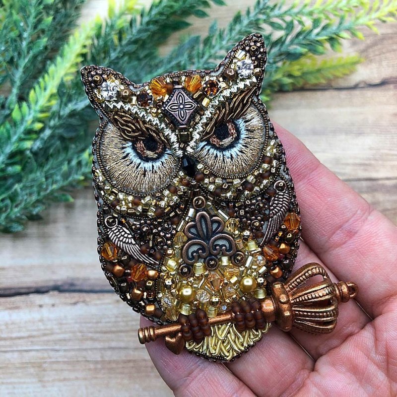 Брошь Сова sunlight