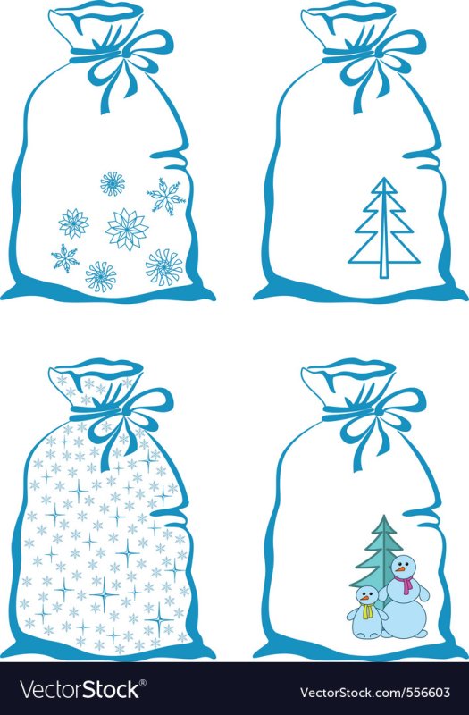 Мешок с подарками рисунок