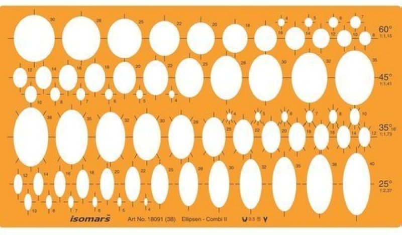 Линейка с эллипсами