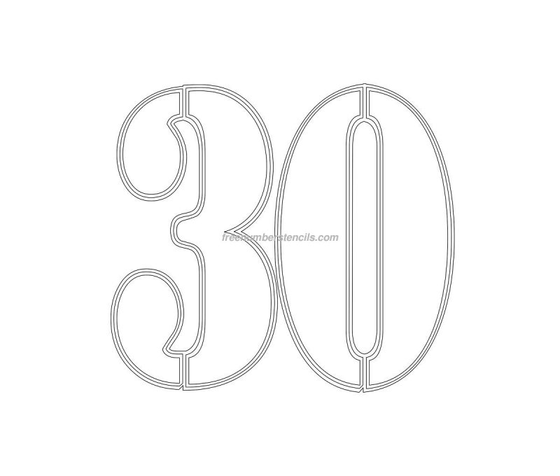 Цифра 30 трафарет для торта