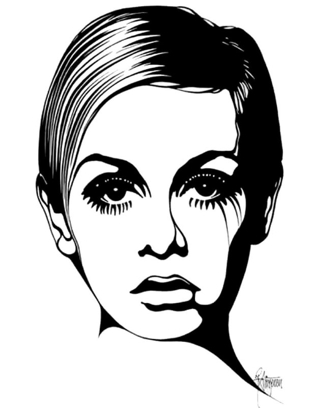 Трафарет женского лица