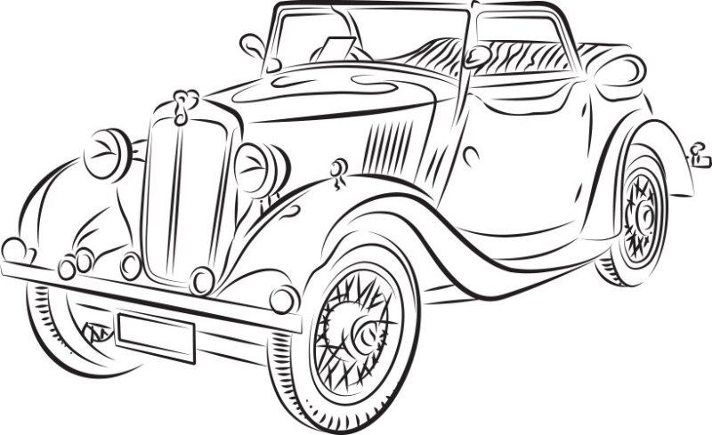 Трафарет ретро автомобилей