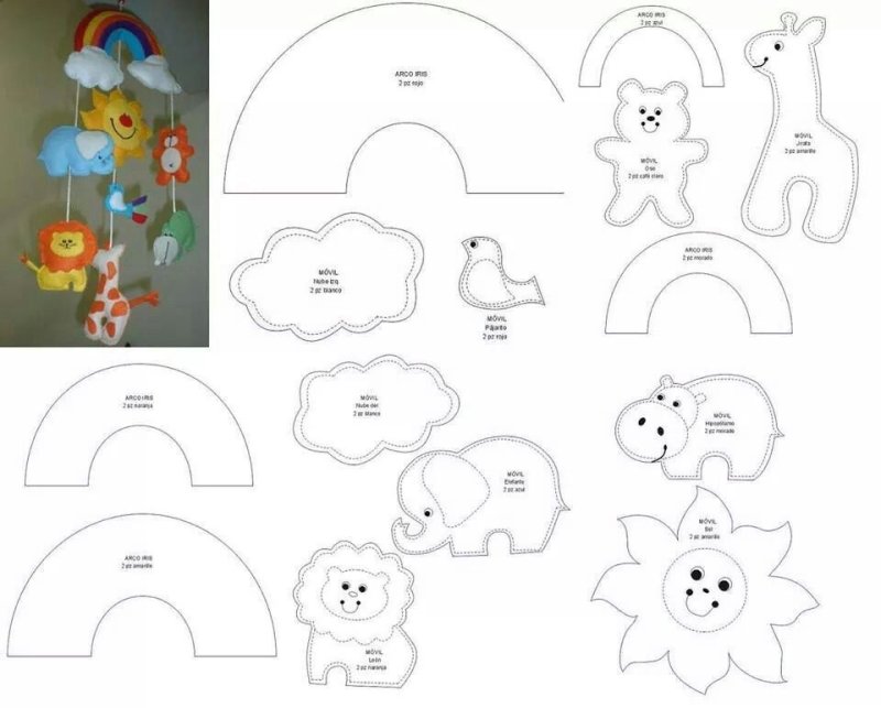 Игрушки из фетра для малышей своими руками с выкройками