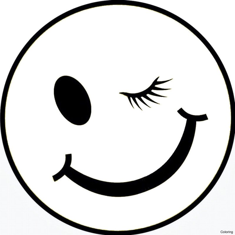 Трафарет смайлика для вырезания