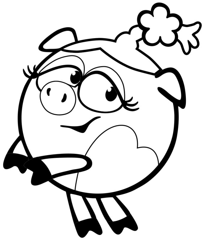 Нюша Смешарики раскраска