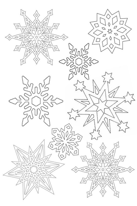 Снежинки вытынанки на окна