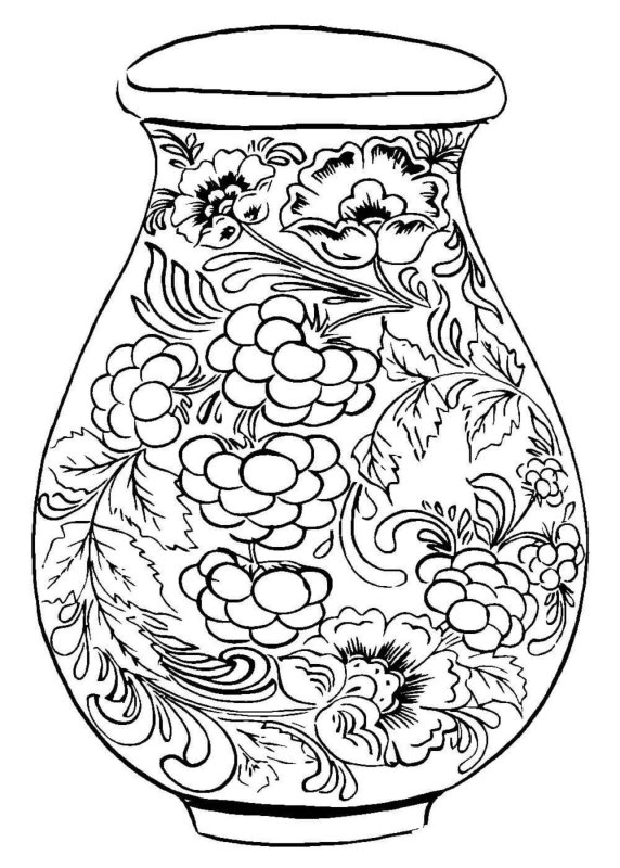 Хохлома раскраска для детей