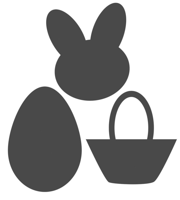 Пасхальный кролик трафарет