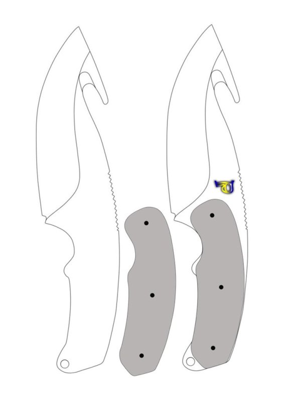 Нож флип кнайф из стандофф 2 чертеж