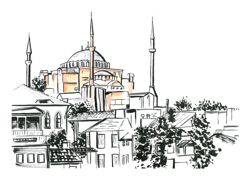 Собор Святой Софии Стамбул Графика