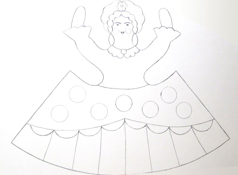 Дымковская Барыня раскраска