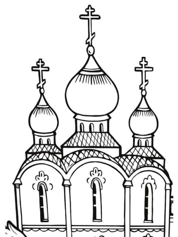 Храм раскраска для детей