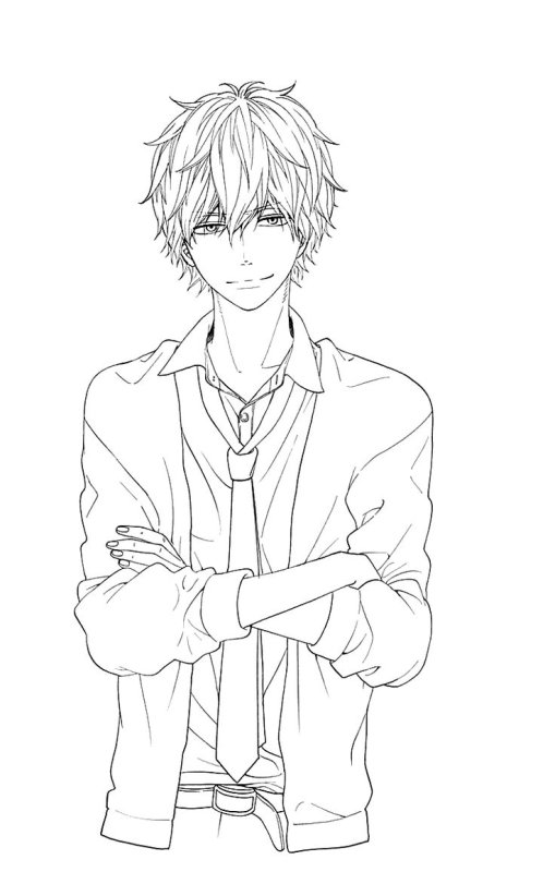 Картинки аниме раскраски мальчики
