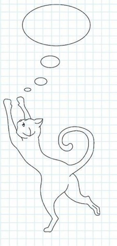 Макет кошки для рисования